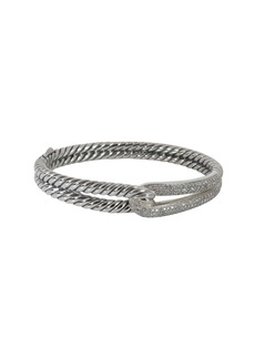 David Yurman Labyrinth Single Loop Diamond Bracelet in Sterling Silver 0.79 CTW