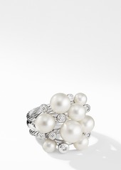 David Yurman Large Pearl Cluster Ring with Diamonds