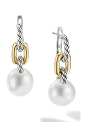 David Yurman Madison Cultured Pearl Chain Drop Earrings in South Sea White Pearl/Silver at Nordstrom