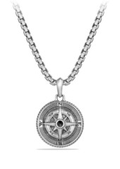 David Yurman Maritime Compass Amulet with Black Diamond in Silver/Black Diamond at Nordstrom