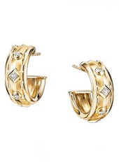 David Yurman Modern Renaissance 18K Gold Hoop Earrings with Diamonds in Yellow Gold/Diamond at Nordstrom