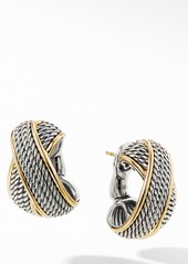 David Yurman Origami Crossover Shrimp Earrings with 18K Yellow Gold in Silver/Yellow Gold at Nordstrom