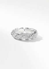 David Yurman Pavé Flex Band Ring with Diamonds and 18K White Gold in Silver at Nordstrom