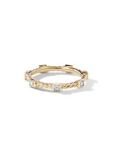 David Yurman Paveflex Ring with Diamonds in 18K Gold