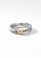 David Yurman Petite X Ring with 18K Yellow Gold in Silver/Yellow Gold at Nordstrom