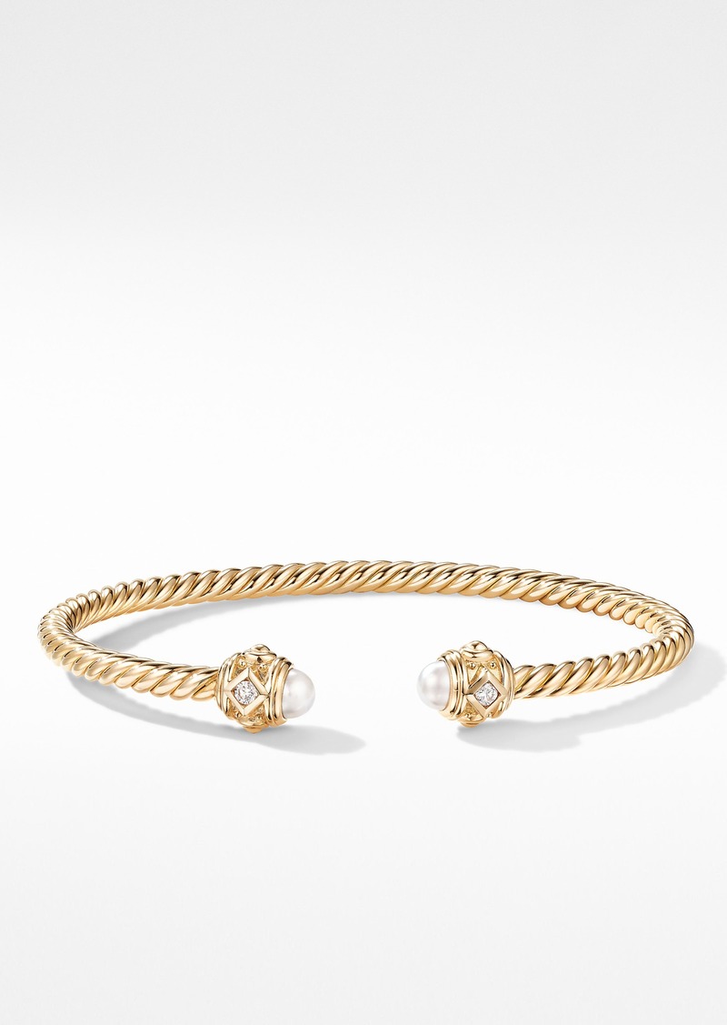 David Yurman Renaissance Bracelet in 18K Gold with Pearls & Diamonds at Nordstrom