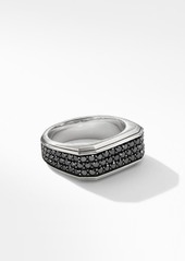 David Yurman Roman Signet Ring with Black Diamonds in Silver/Black Diamond at Nordstrom