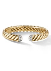 David Yurman Sculpted Cable Cuff Bracelet in Diamond/Yellow Gold at Nordstrom