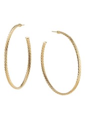David Yurman Sculpted Cable Hoop Earrings in Yellow Gold at Nordstrom