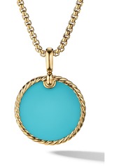 David Yurman Small Cable 18K Gold Disc Amulet in Malachite at Nordstrom