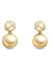 David Yurman Solari Pavé Wrap Double Drop Earrings with Diamonds in 18K Gold in Yellow Gold at Nordstrom