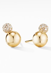 David Yurman Solari Stud Earrings in 18K Yellow Gold with Diamonds in Pearl at Nordstrom