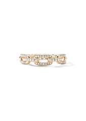 David Yurman Stax 18K Gold Single Row Pavé Chain Link Ring with Diamonds in Yellow Gold/Diamond at Nordstrom