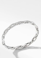 David Yurman Stax Chain Link Bracelet in 18K White Gold with Diamonds
