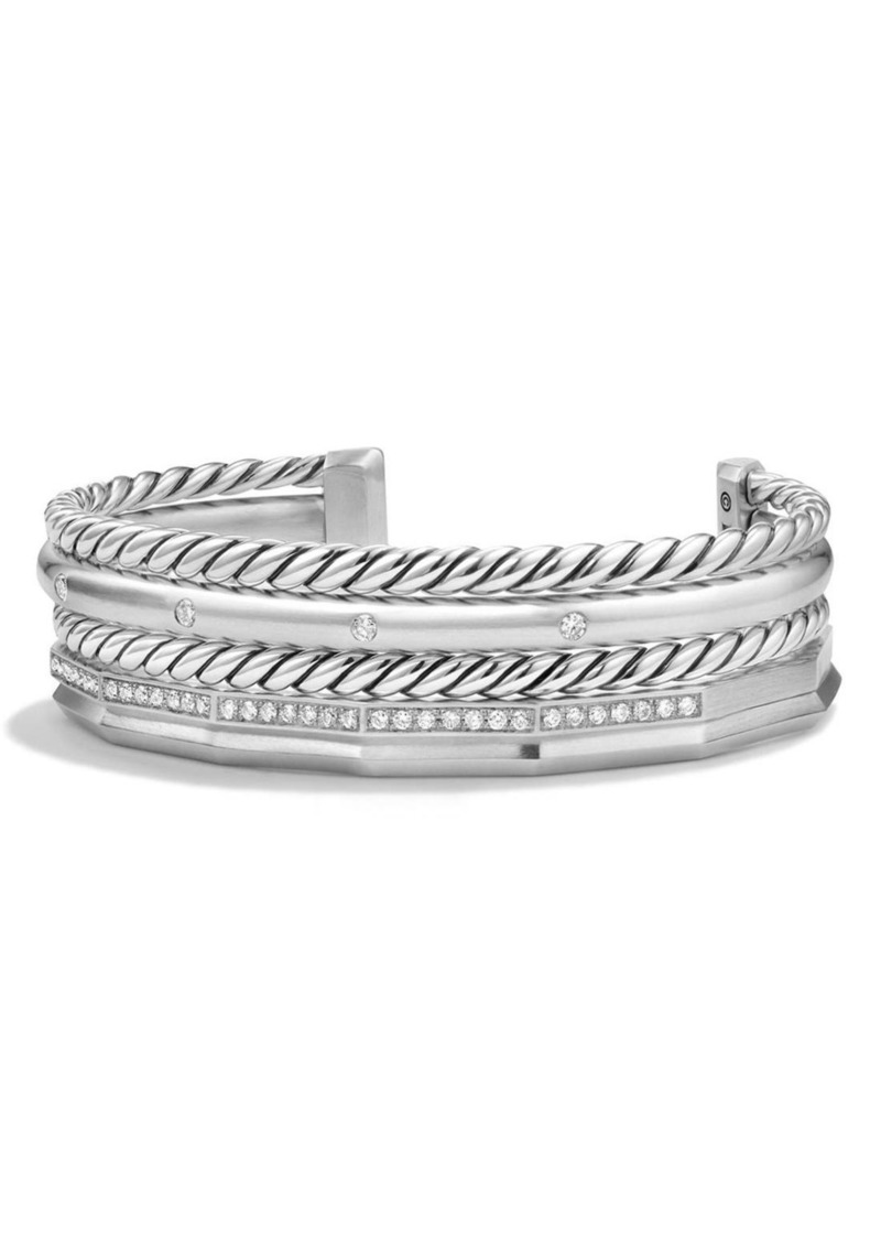 David Yurman Stax Cuff Bracelet with Diamonds in Silver at Nordstrom