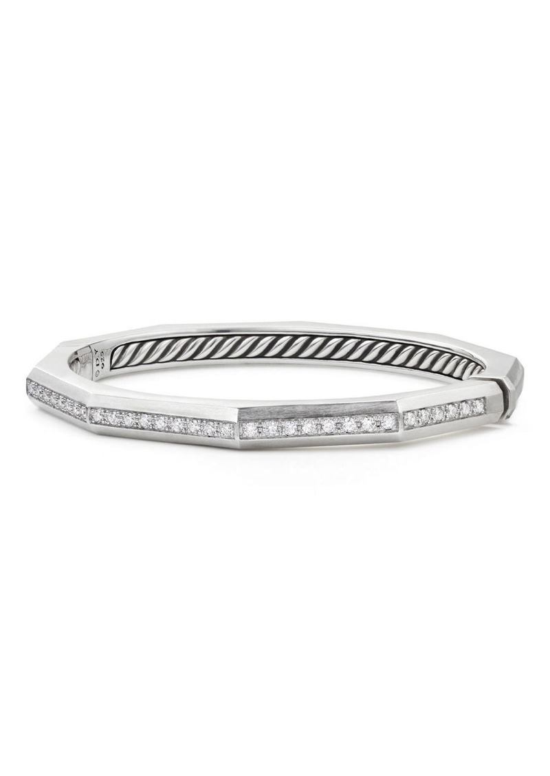 David Yurman Stax Faceted Bracelet with Diamonds in Silver at Nordstrom