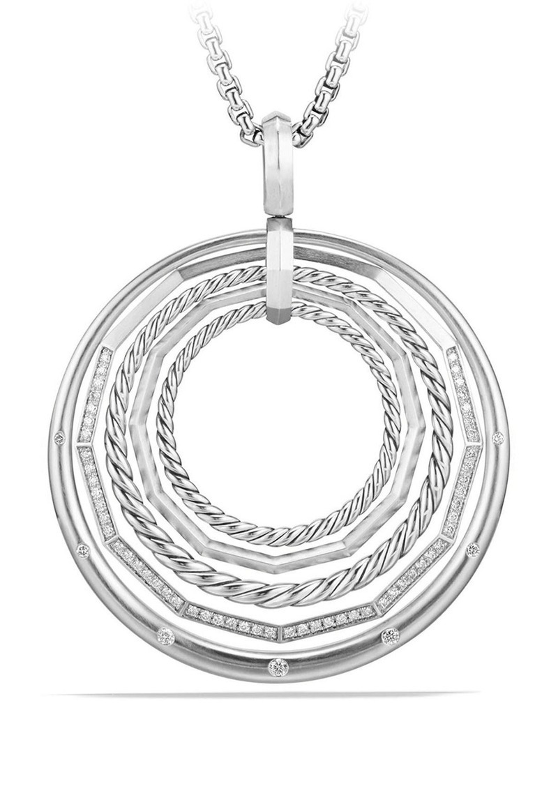 David Yurman Stax Large Pendant Necklace with Diamonds in Silver at Nordstrom
