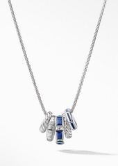 David Yurman Stax Pendant Necklace with Diamonds in 18K Gold in Blue Sapphire at Nordstrom