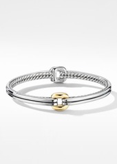 David Yurman Thoroughbred® Center Link Bracelet with 18K Yellow Gold in Silver/Yellow Gold at Nordstrom