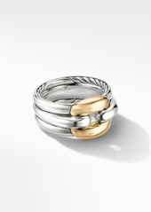 David Yurman Thoroughbred® Cushion Link Ring with 18K Yellow Gold in Silver/Yellow Gold at Nordstrom