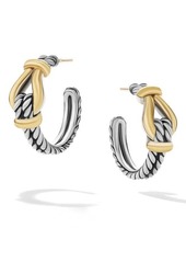 David Yurman Thoroughbred Loop Huggie Hoop Earrings with 18K Yellow Gold in Silver at Nordstrom