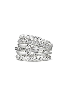 David Yurman Wellesley Four-Row Ring with Diamonds in Silver at Nordstrom