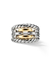David Yurman Wellesley Link Three-Row Ring with 18K Gold in 18K Yellow Gold/Silver at Nordstrom