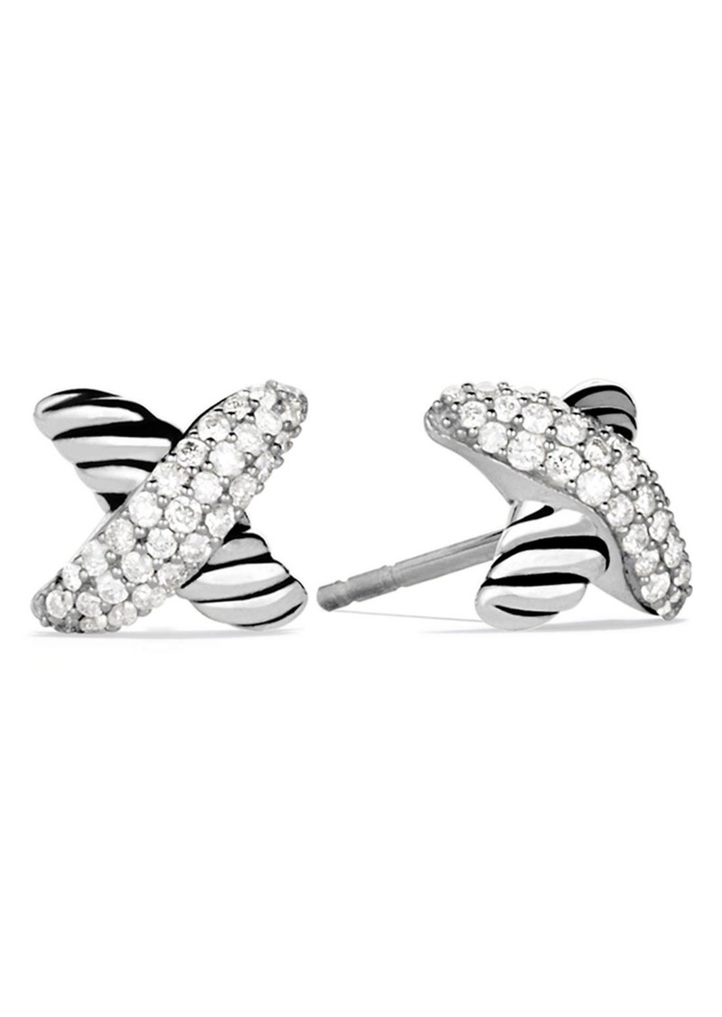 David Yurman X Stud Earrings with Diamonds at Nordstrom