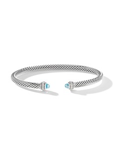 David Yurman sterling silver Cable Classics topaz and diamond bracelet