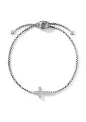 David Yurman sterling silver Petite Pavé Cross Chain diamond bracelet