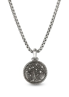 David Yurman sterling silver Tree of Life diamond amulet