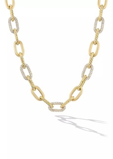 David Yurman DY Madison Chain Necklace in 18K Yellow Gold with Diamonds