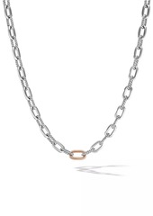 David Yurman DY Madison Chain Necklace in Sterling Silver with 18K Rose Gold