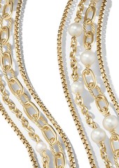 David Yurman DY Madison Pearl Multi-Row Chain Necklace In 18K Yellow Gold