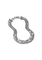 David Yurman DY Madison Pearl Multi-Row Chain Necklace In Sterling Silver