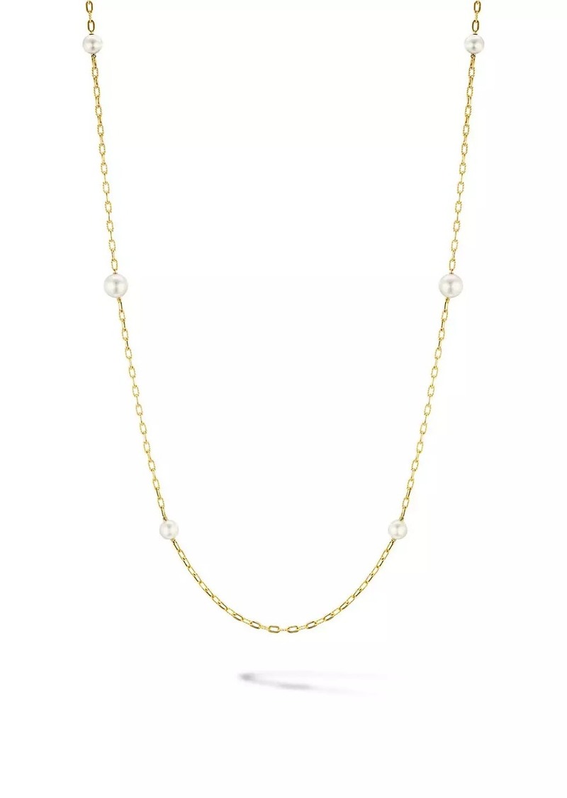 David Yurman DY Madison Pearl Necklace In 18K Yellow Gold