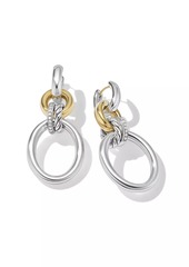 David Yurman DY Mercer™ Circular Drop Earrings In Sterling Silver With 18K Yellow Gold And Pavé Diamonds