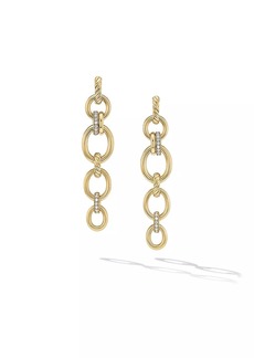 David Yurman DY Mercer™ Linked Drop Earrings In 18K Yellow Gold With Pavé Diamonds