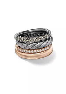 David Yurman DY Mercer™ Melange Multi Row Ring In Sterling Silver