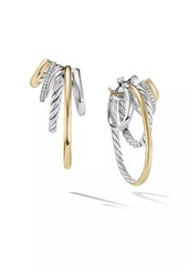 David Yurman DY Mercer™ Multi Hoop Earrings in Sterling Silver with 18K Yellow Gold and Pavé Diamonds