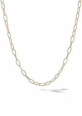 David Yurman Elongated Oval Link Necklace In 18K Yellow Gold