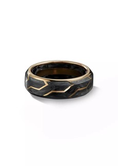 David Yurman Forged Carbon Band Ring with 18K Yellow Gold