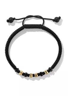 David Yurman Fortune Woven Black Nylon Bracelet with Black Onyx and 18K Yellow Gold