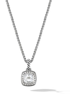 David Yurman sterling silver Petite Albion topaz and diamond necklace