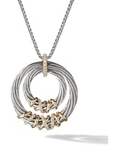 David Yurman Helena Pendant Necklace With 18K Gold & Diamonds