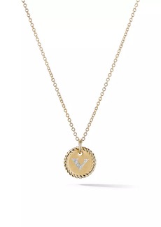 David Yurman Initial Charm Necklace with Diamonds in 18K Gold