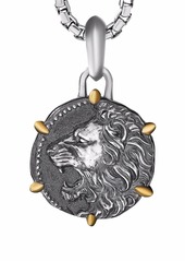David Yurman 18kt yellow gold and sterling silver Leo amulet