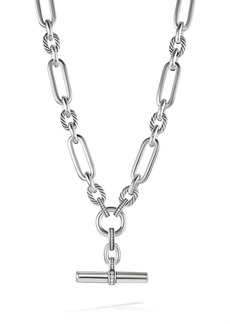 David Yurman sterling silver Lexington chain diamond necklace
