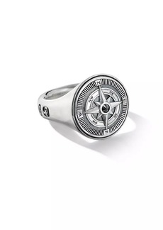 David Yurman Maritime® Compass Signet Ring with Center Black Diamond