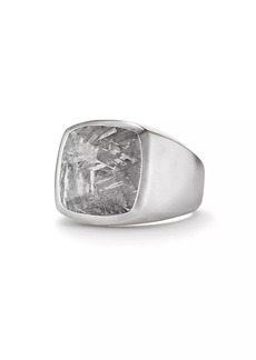 David Yurman Meteorite Signet Ring In Sterling Silver, 19mm